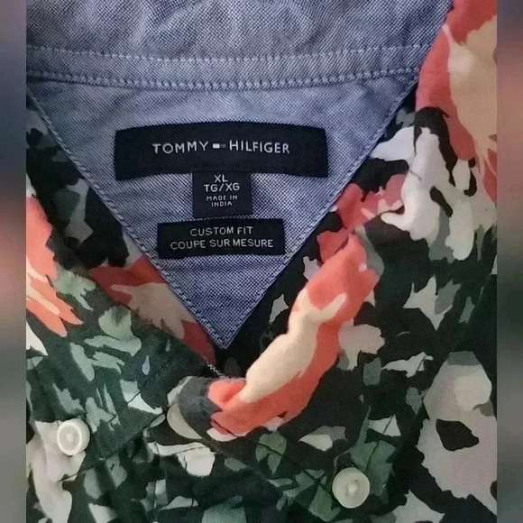 Tommy Hilfiger mens floral print short sleeve Bitton Up shirt XL - Picture 5 of 6